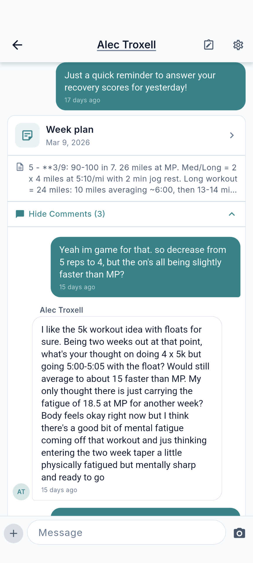 Coach-athlete conversation