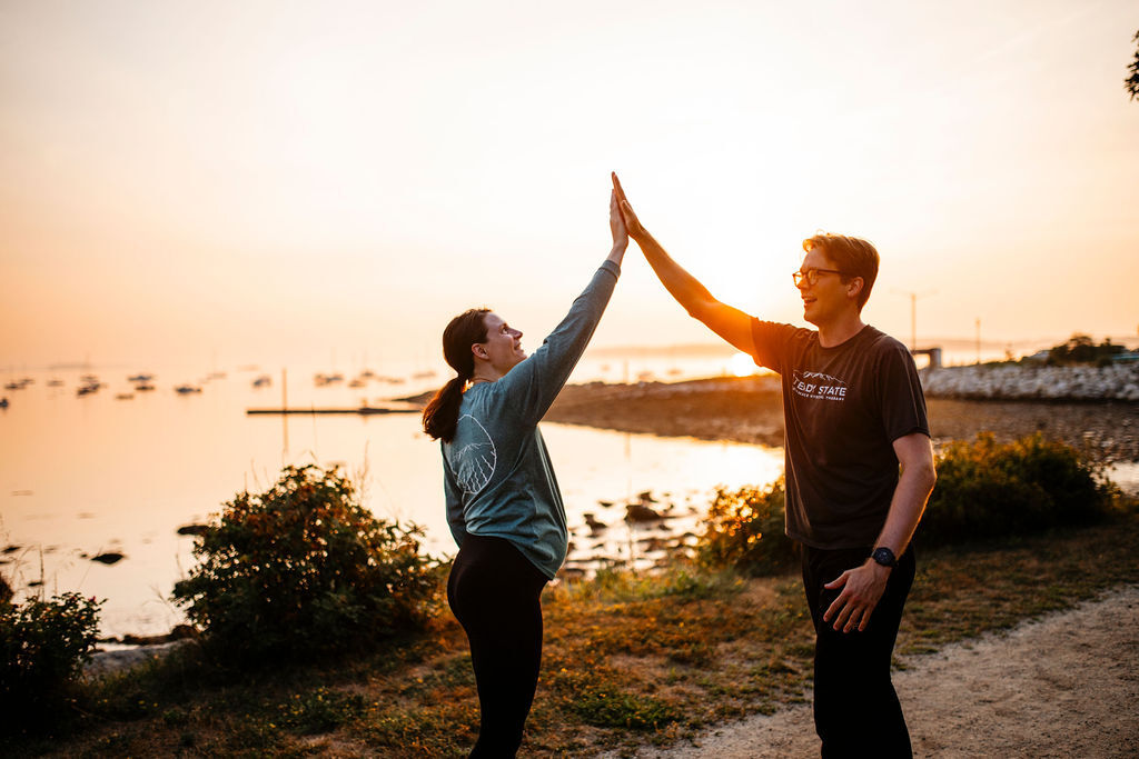 Clinician and client high five